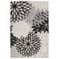 Nourison Aloha Floral 5"3" x 7"5" Black and White Indoor/Outdoor Area Rug, , large