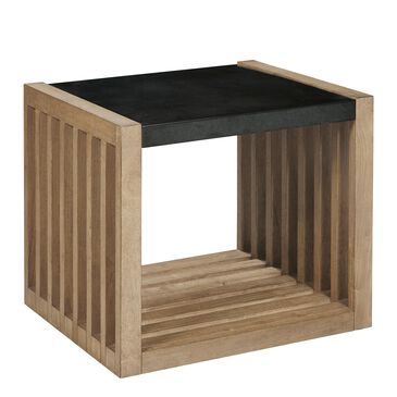 Drew and Jonathan Home Catalina End Table in Light Brown with Stone, , large