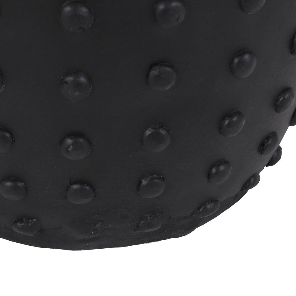 Hearth and Haven Outdoor Barrel Side Table with Studded Texture Design in Matte Black, , large