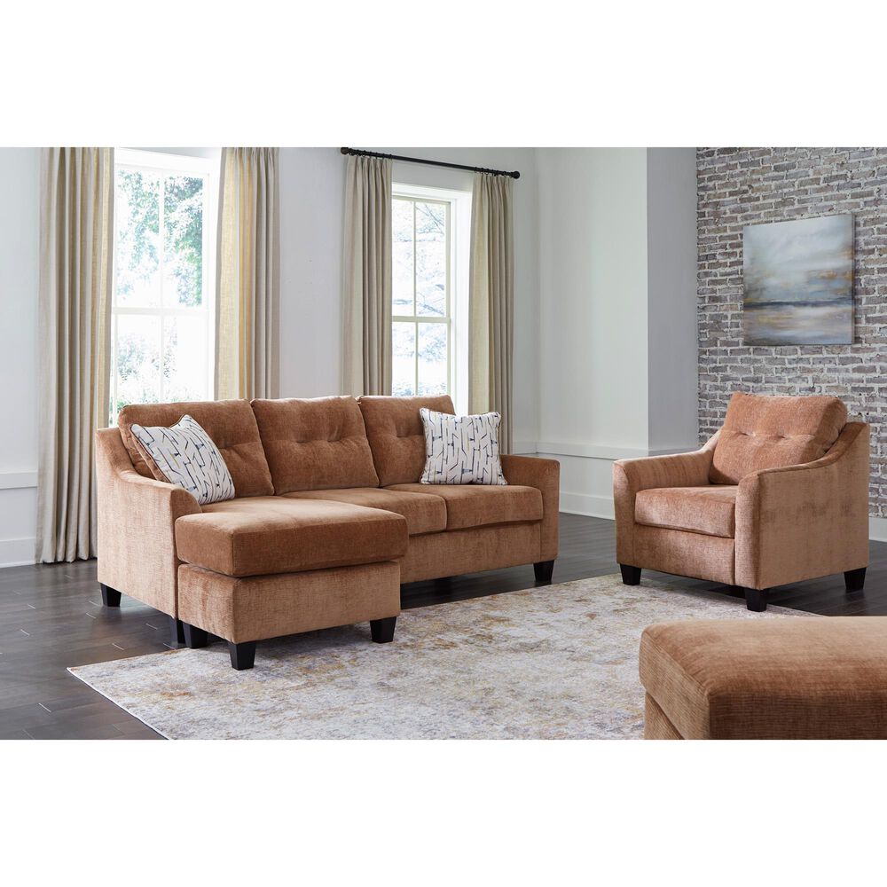 Ashley Amity Bay Stationary Queen Sofa Chaise Sleeper in Clay, , large