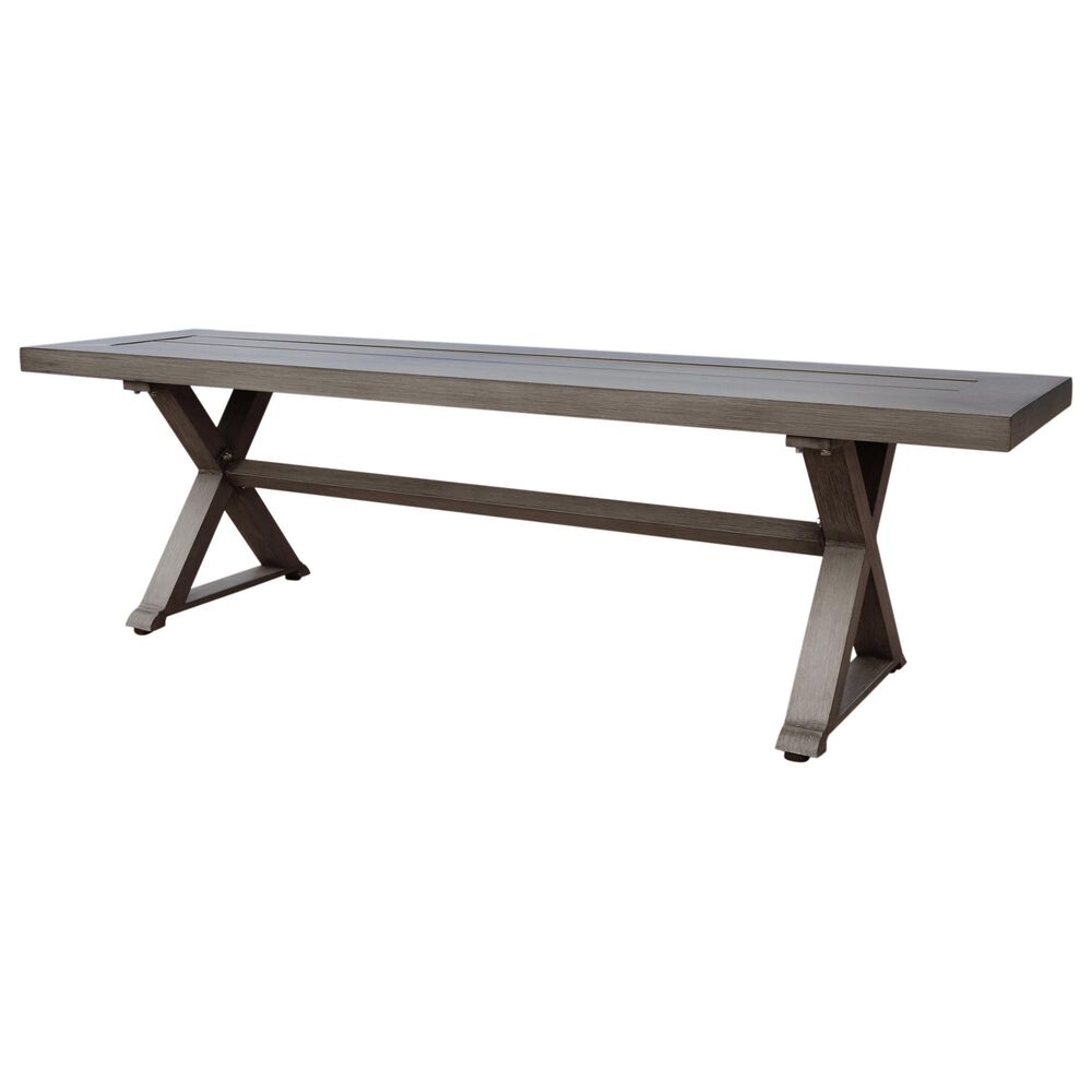 Hearth and Haven Outdoor Dining Bench with X-Shape Legs in Dark Gray, , large