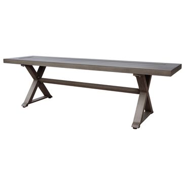 Hearth and Haven Outdoor Dining Bench with X-Shape Legs in Dark Gray, , large