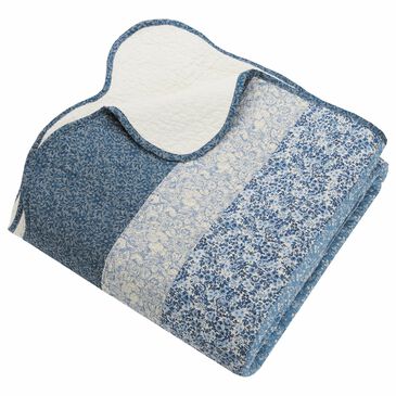 Peking Handicraft Charlotte Queen Bedspread in Blue, , large