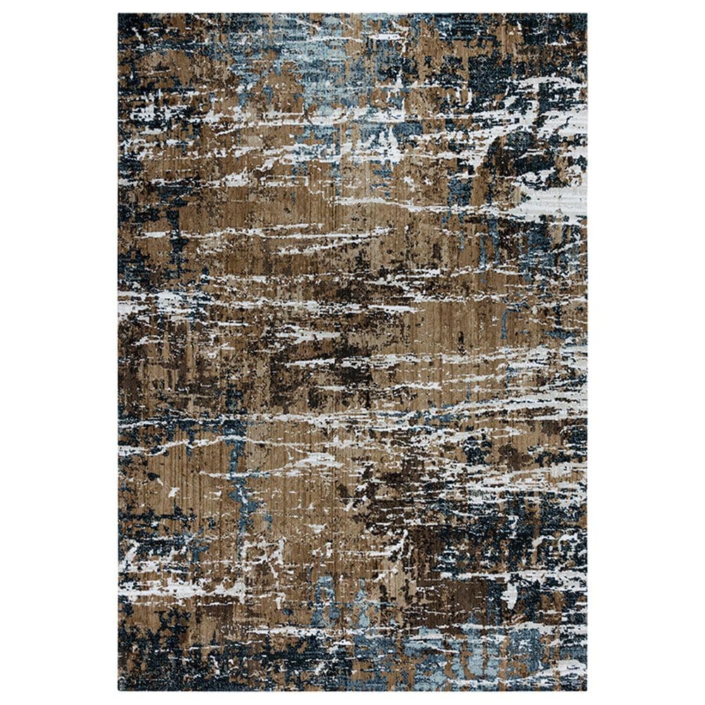 RIZZY Elite 10" x 13" Brown, Grey and Denim Area Rug, , large