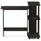 HOMLUX L-Shaped Computer Desk with Open Display Shelves in Espresso and Black, , large