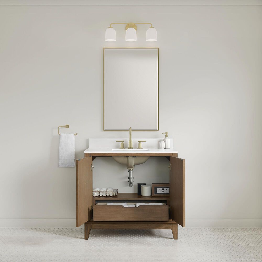 37B Fenwick 36" Single Bathroom Vanity in Kona with Glossy White Composite Stone Top and Backsplash, , large