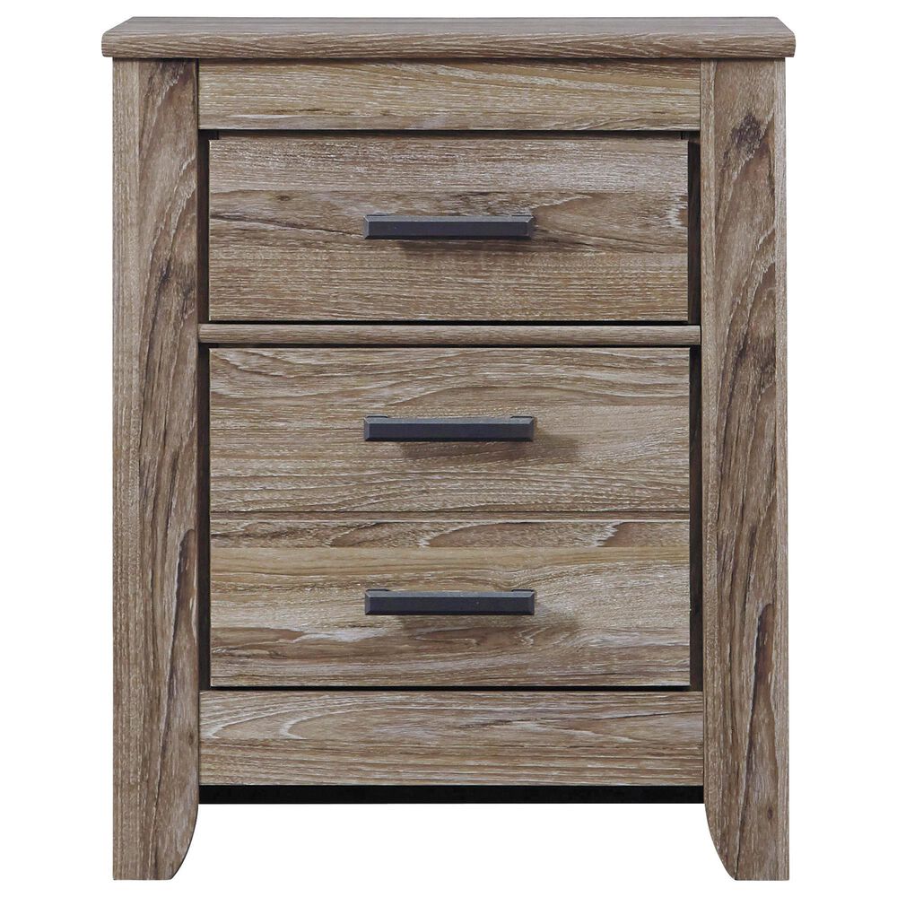 Signature Design by Ashley Zelen 2 Drawer Nightstand in Warm Gray, , large