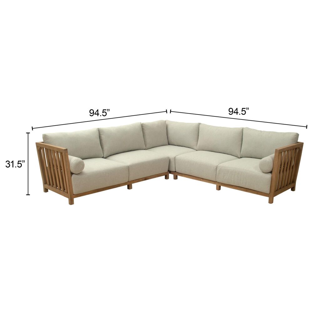 Zuo Modern Teras 2-Piece Outdoor Sectional Set in Gray, , large