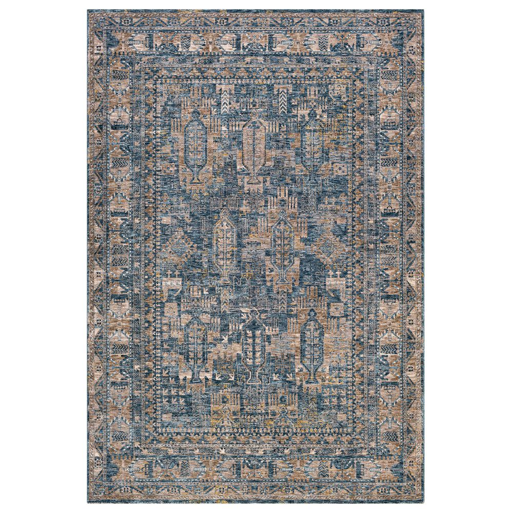 Surya Mirabel 9" x 12"2" Navy, Denim, Cream, Brown, Saffron, Taupe and Gray Area Rug, , large