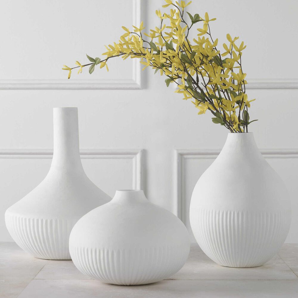 Uttermost Apothecary Vase in Satin White &#40;Set of 3&#41;, , large
