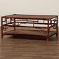 Baxton Studio Sebalio Coffee Table with Open Shelf in Marbled Tortoise Brown, , large