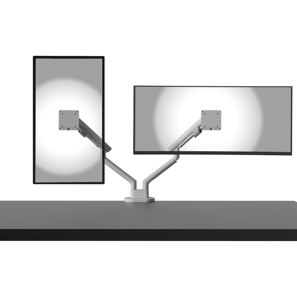 Kanto Dual Monitor Desk Mount for 17" - 35" Displays in White, , large