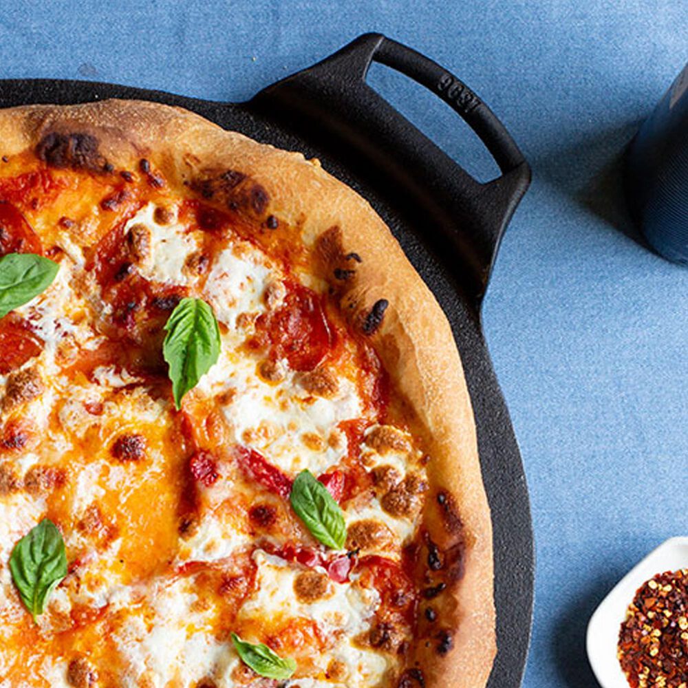 Lodge Seasoned Cast Iron Pizza Pan in Black, , large