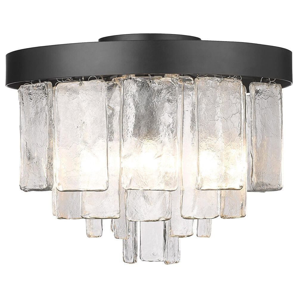 Golden Lighting Ciara 3-Light Flush Mount in Matte Black, , large