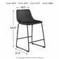 Ashley Centiar Upholstered Barstool in Black Faux Leather (Set of 2), , large