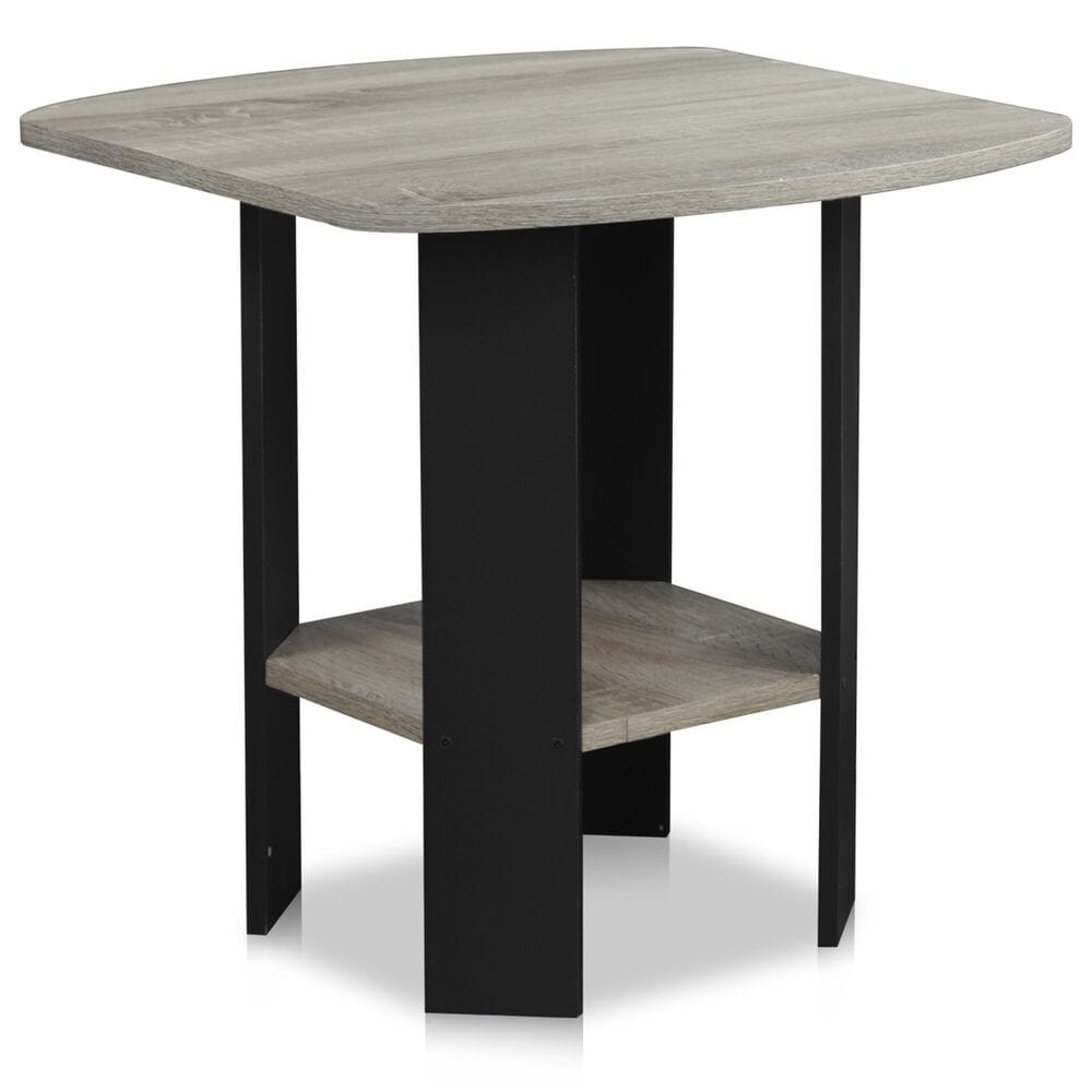 HOMLUX 1-Shelf End Table in French Oak and Black, , large