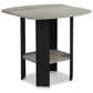 HOMLUX 1-Shelf End Table in French Oak and Black, , large