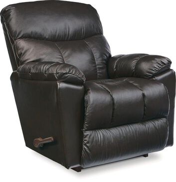 La-Z-Boy Morrison Leather Manual Rocker Recliner in Blue, , large