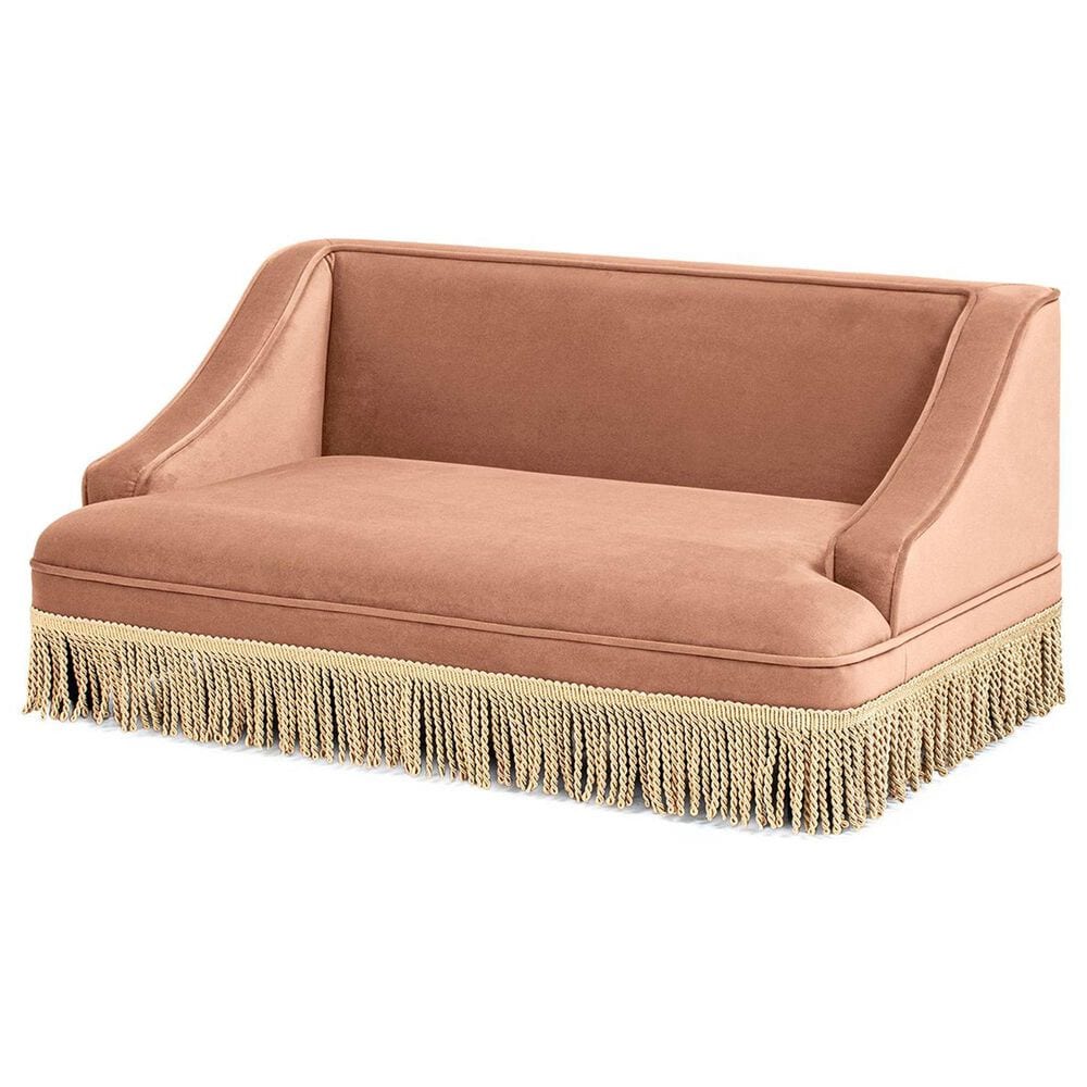 Jennifer Taylor Home Duchess 33" Medium Princess Pet Bed Sofa with Fringe Skirt in Peach Orange, , large