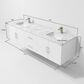 Lexora Home Geneva 72" Double Bathroom Vanity in Glossy White with 2 cm White Carrara Marble Top and Rectangular Sinks, , large