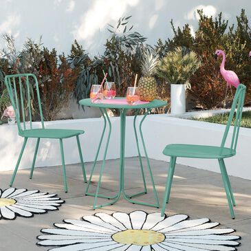 DHP Poolside Gossip 3-Piece Patio Bistro Set in Turquoise, , large