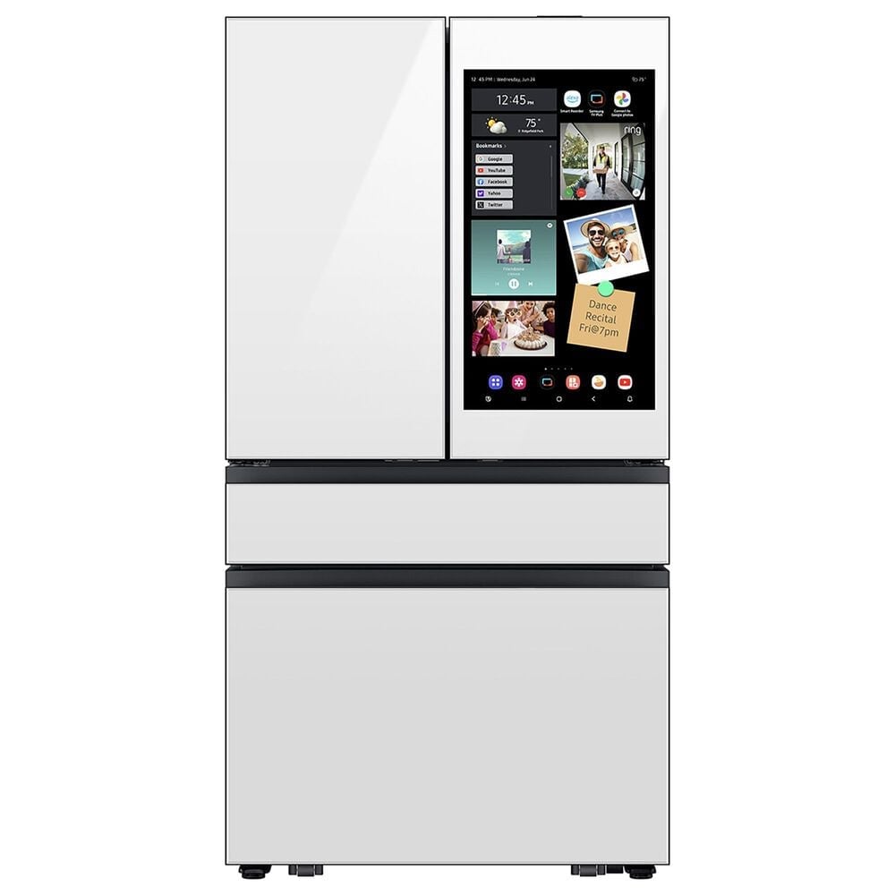 Samsung 22.5 Cu. Ft. Bespoke Counter Depth 4-Door French Door Refrigerator with AI Family Hub+ AI Vision Inside in White Glass, , large