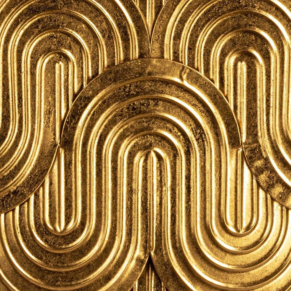 Creative Coop 31.25" x 30.5" Decorative Waves Wall Metal in Gold, , large