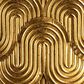 Creative Coop 31.25" x 30.5" Decorative Waves Wall Metal in Gold, , large