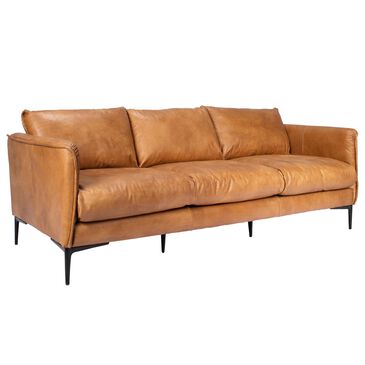 Classic Home Abigail Leather Sofa in Brown, , large