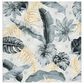 Safavieh Barbados Tropical Botanical 5"3" Square Grey and Gold Indoor/Outdoor Area Rug, , large