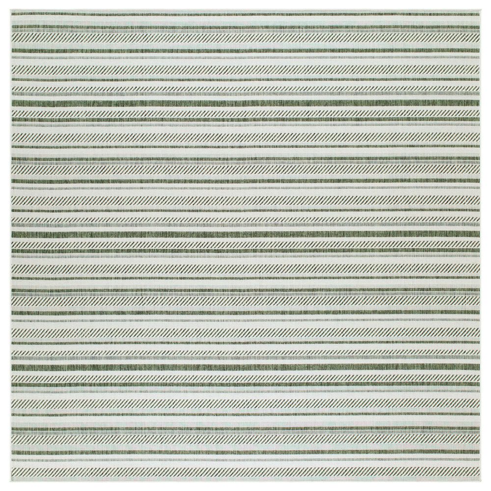 Surya Eagean EAG-2422 Grass Green, Ivory, Dark Green and Seafoam 6&#39;7&quot; Square Indoor/Outdoor Area Rug, , large