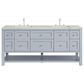 James Martin Vanities Breckenridge 72" Double Bathroom Vanity in Serenity Blue with 3 cm Victorian Silver Quartz Top and Rectangular Sinks, , large
