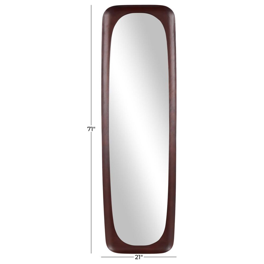 Maple and Jade 71" Oval Wall Mirror in Dark Brown, , large