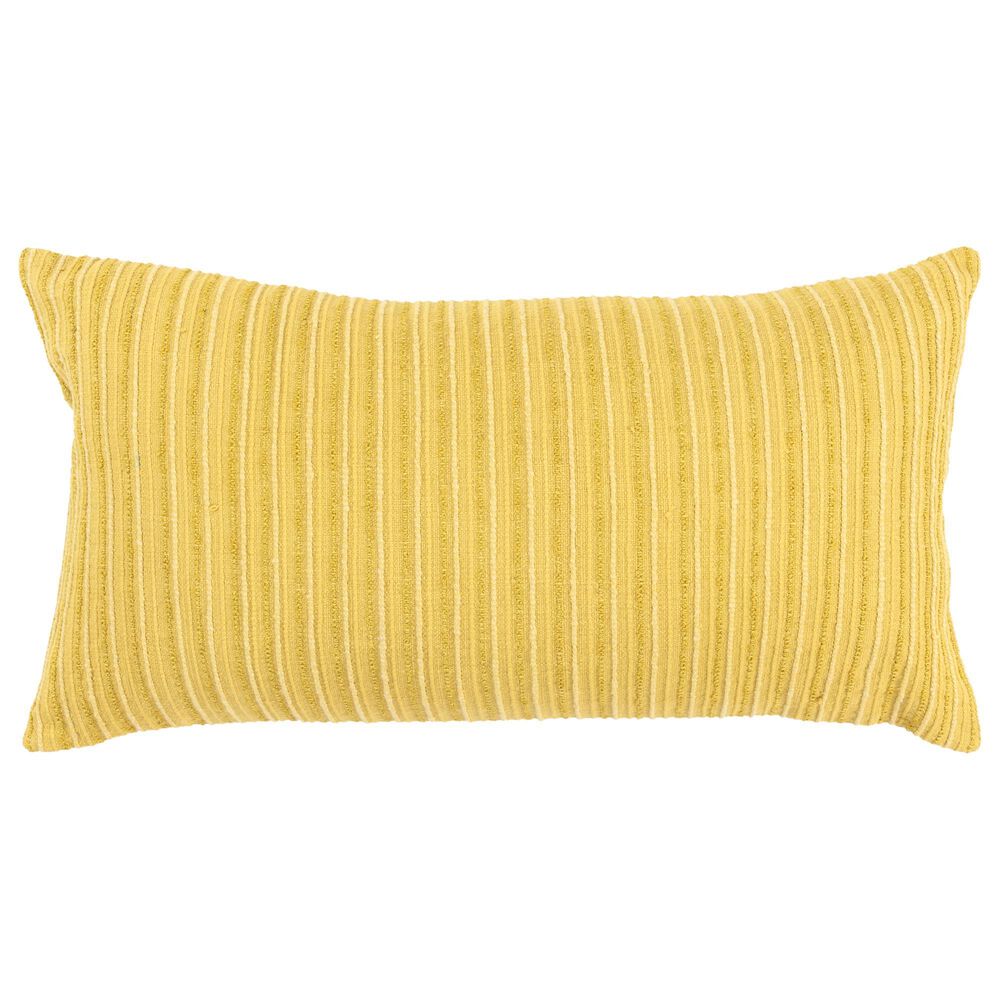 Rizzy Home 14" x 26" Polyester Filled Striped Lumbar Pillow in Yellow, , large