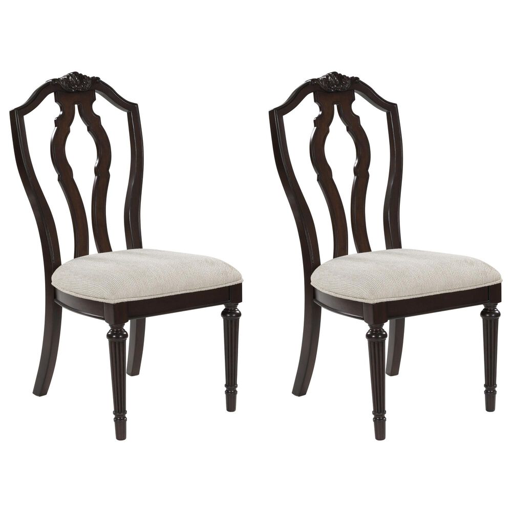 Ashley Lavinton Dining Chair Set of 2 in Tan and Brown, , large