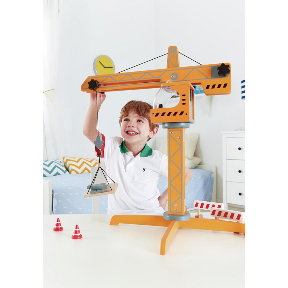 Hape Toys Playscapes Crane Lift Playset in Orange, , large