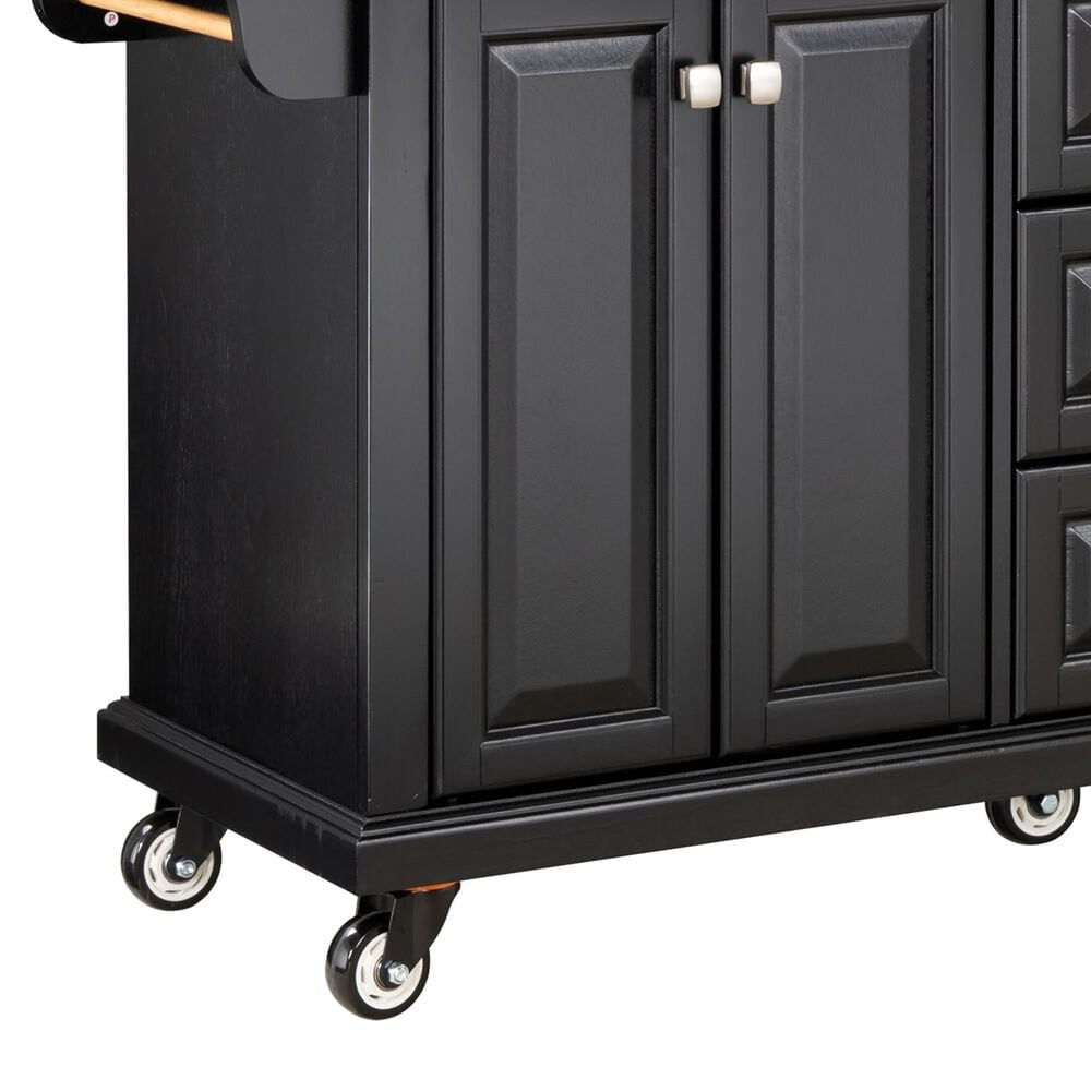 HOMLUX Kitchen Island Cart with Storage Cabinet in Black, , large