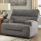 Benchcraft Coombs Wide Seat Power Recliner in Charcoal, , large