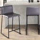 Lumisource Mara Counter Stool with Grey Cushion in Black (Set of 2), , large