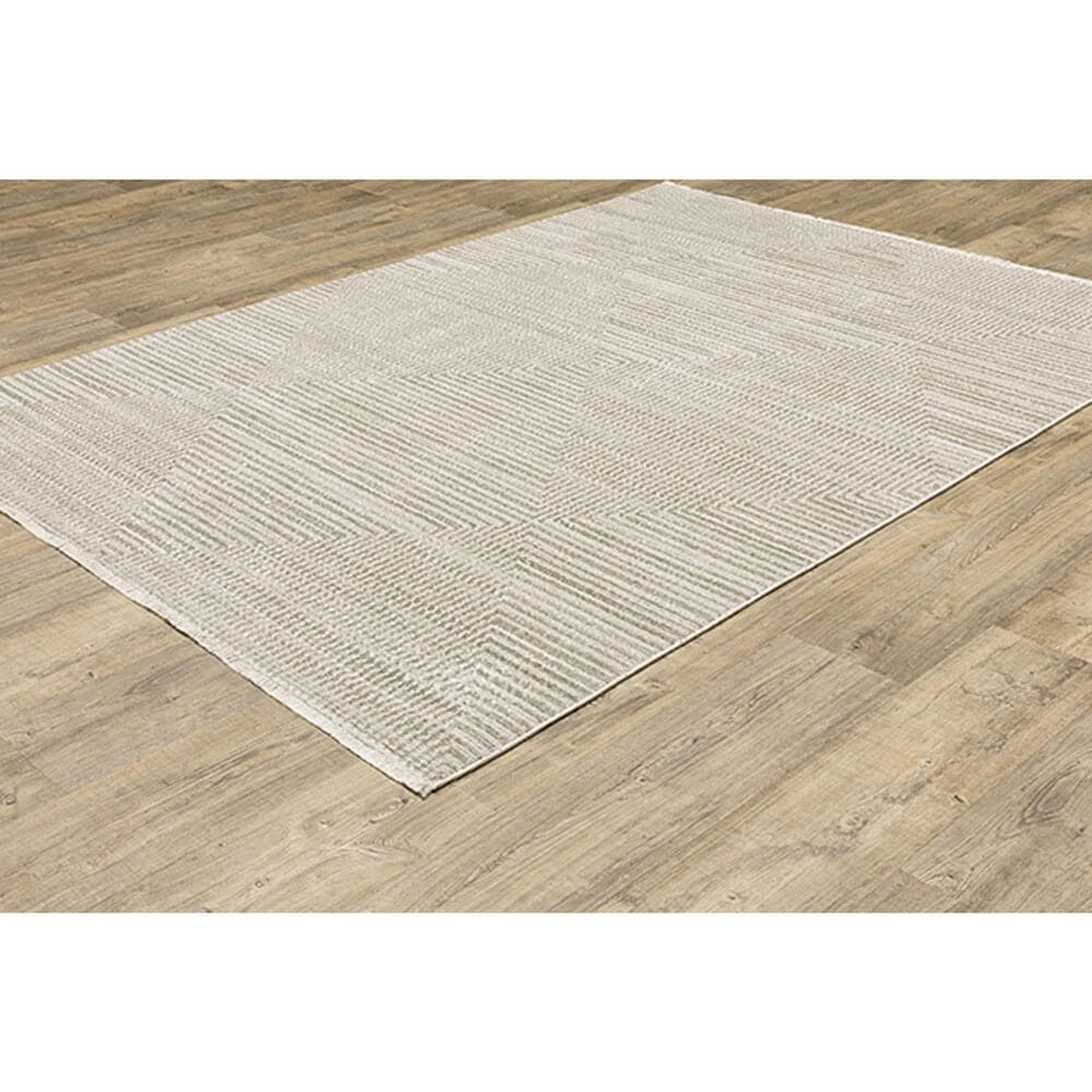 Oriental Weavers Bauer Geo Illusion 3&#39;10&quot; x 5&#39;5&quot; Beige Area Rug, , large