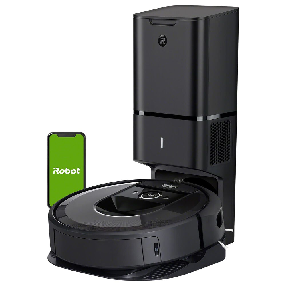 iRobot Roomba I7+ Wi-Fi Connected Robot Vacuum with Automatic Dirt Disposal in Black, , large