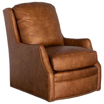 Smith Brothers Leather Swivel Chair in Bronze, , large