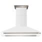 Forno Aria 60" Wall Mount Range Hood in White and Antique Brass, , large