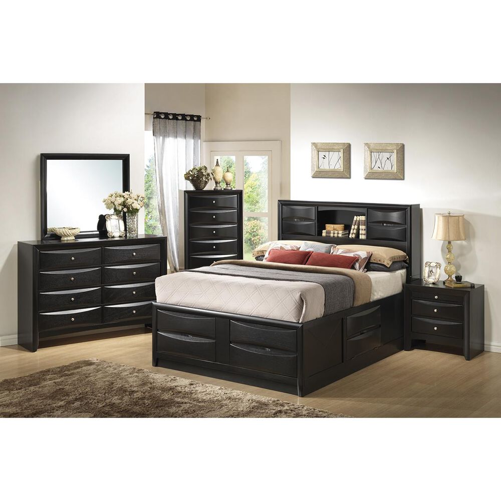 Pacific Landing Briana Eastern King Storage Bed in Glossy Black, , large