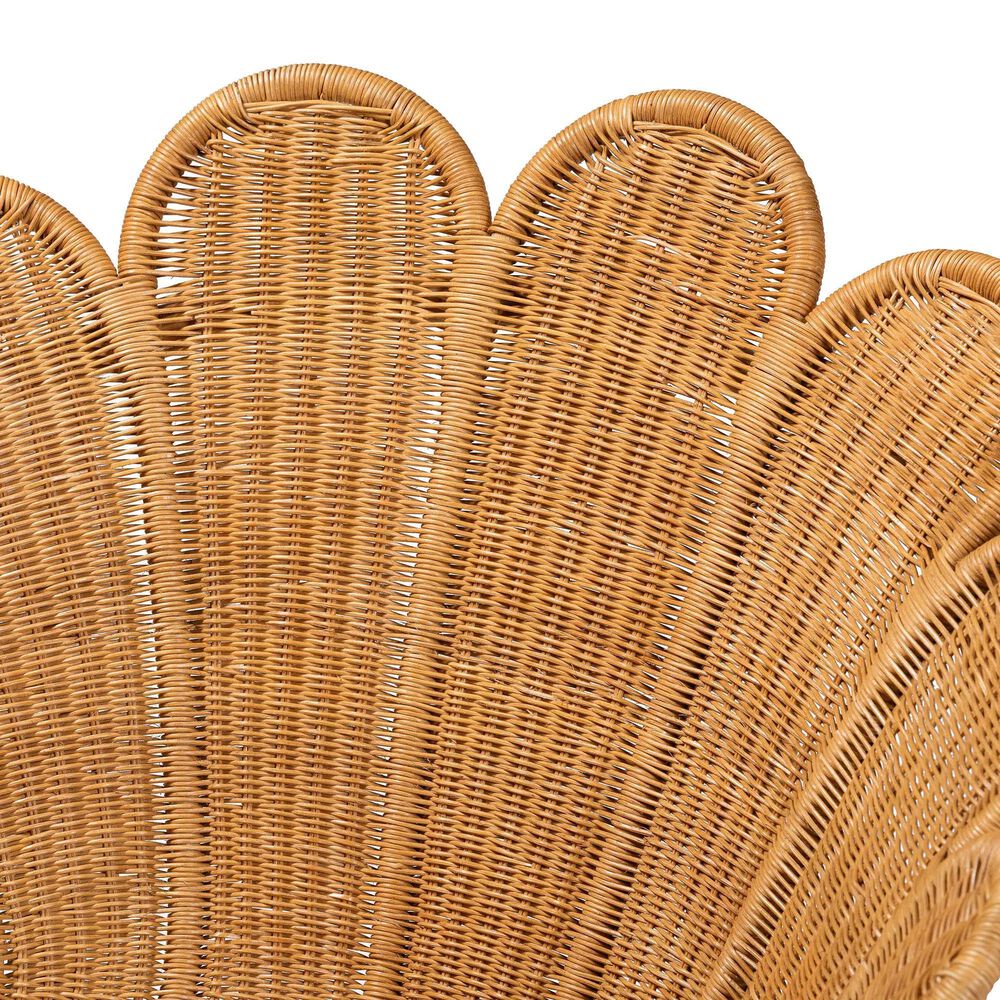 Baxton Studio Blossom Accent Flower Chair in Light Honey, , large