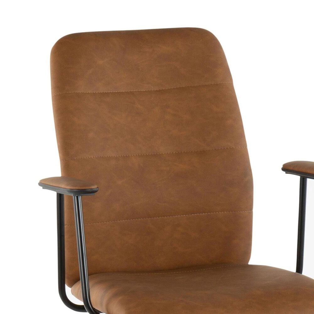 Lumisource Fredrick Office Chair with Brown Cushion in Black, , large