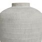 Maple and Jade 19" Decorative Vase with Linear Pattern in Distressed Cream, , large