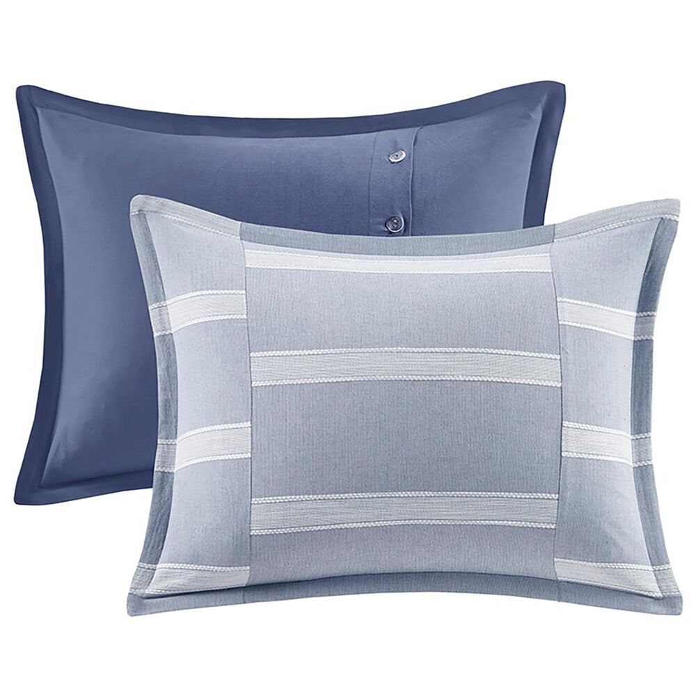 Hampton Park Noble 8-Piece Queen Cotton Comforter Set in Blue, , large