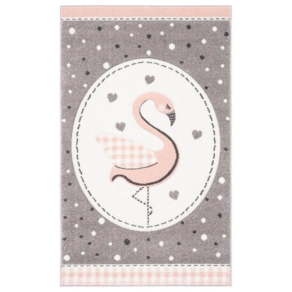 Safavieh Carousel CRK154 4" x 6" Pink and Ivory Kids Area Rug, , large