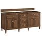 James Martin Vanities Lorelai 72"Double Vanity in Mid-Century Walnut with Single Hole 3 cm and White Zeus Quartz Top & Backsplash, , large